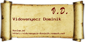 Vidovenyecz Dominik névjegykártya