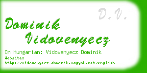 dominik vidovenyecz business card